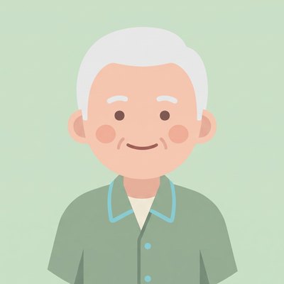70代男性のお客様のイメージ(AI生成の見本イラスト)
